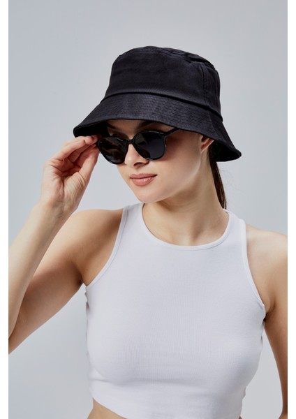 Yazlık Kumaş Kova Şapka, Erkek Kadın Düz Balıkçı Bucket Şapka, Unisex fırsatları