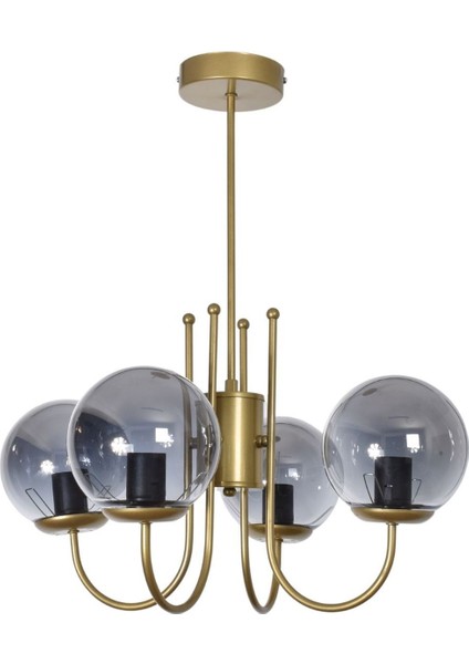 Modern Tasarım Salon Yemek Odası Mutfak Renk Camlı Sarkıt 4 Lü Avize