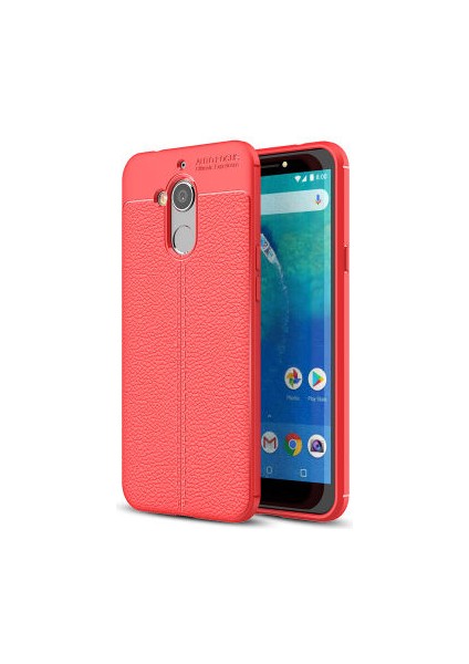 General Mobile Gm 8 Go Kılıf Deri Görünümlü Yüksek Kaliteli Premium Silikon Kapak Rcv/niss