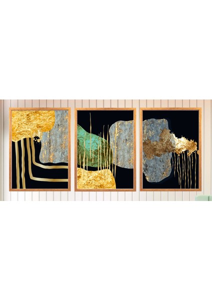 3 Parça Çerçeveli Soyut Ahşap Tablo Seti, Ev Dekoru, Çerçeveli Tablo, Soyut Tablo fiyatları