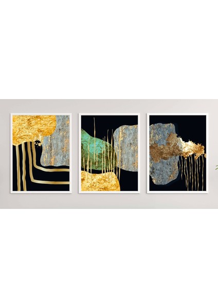 3 Parça Çerçeveli Soyut Ahşap Tablo Seti, Ev Dekoru, Çerçeveli Tablo, Soyut Tablo fırsatları