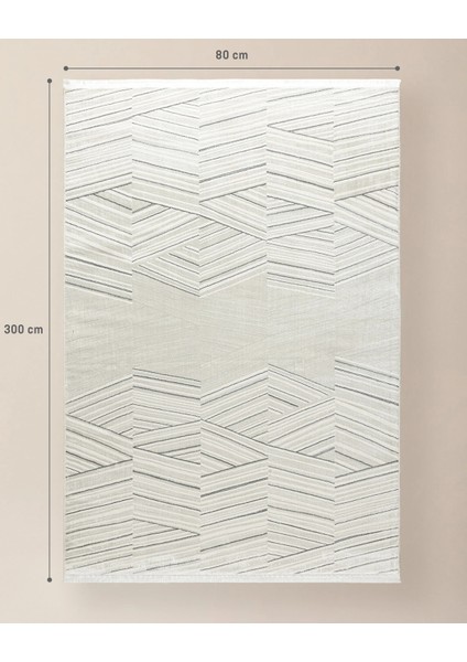 Annot Halı - Beyaz/Gri - 80x300 cm fırsatları