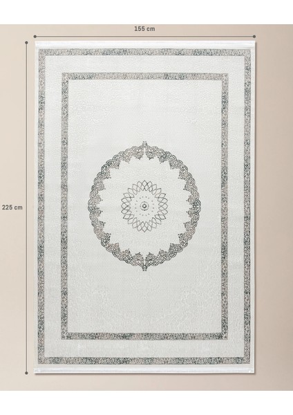 Mons Halı - Beyaz/Mavi - 155x225 cm