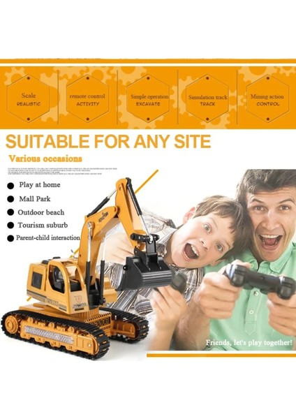 Uzaktan Kumanda Paletli Iş Makinesi Elektrikli Ekskavatör Modeli Oyuncak Inşaat Aracı