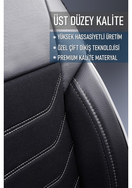 nissan Maxima Yarı Deri Oto Koltuk Kılıfı Ön Arkatakım Karbon Serisi Siyah Beyaz Fs