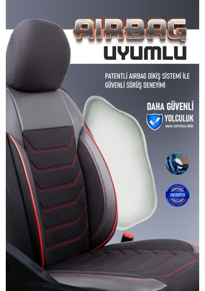 Isuzu D-Max Yarı Deri Oto Koltuk Kılıfı Ön Arkatakım Karbon Serisi Siyah Kırmızı Fs indirimleri