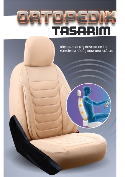 renault Laguna 3 Yarı Deri Oto Koltuk Kılıfı Ön Arkatakım Karbon Serisi Bej Fs indirimleri