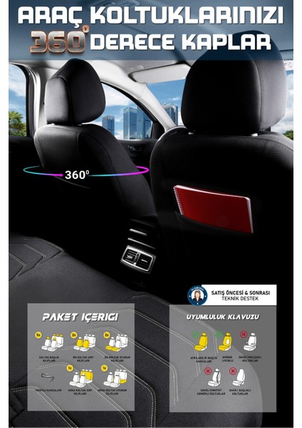 Isuzu D-Max Yarı Deri Oto Koltuk Kılıfı Ön Arkatakım Karbon Serisi Siyah Beyaz Fs