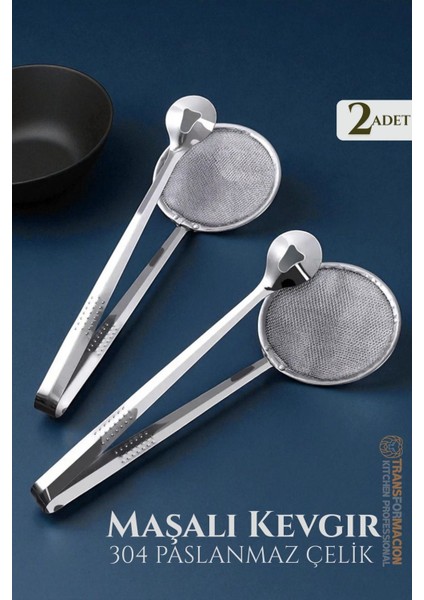 Maşalı Kevgir - Kızartma Maşası - Kızartma Süzgeci Multi 2 Adet 722024