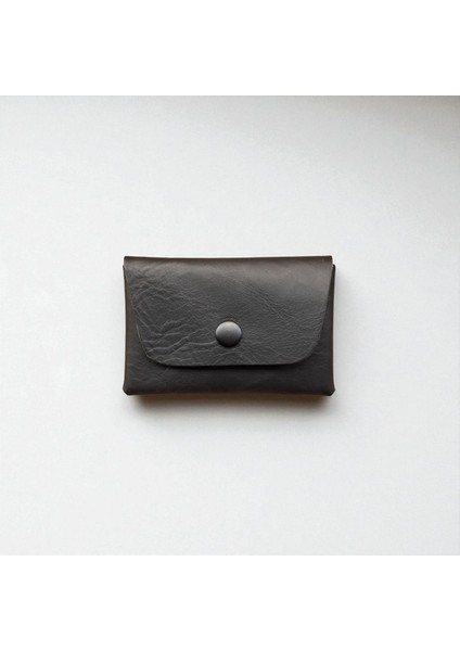 Hakiki Deri Kartlık Cüzdan, Minimal, El Yapımı, Çıtçıtlı Dikişsiz Tasarım Kartlık Siyah fiyatları