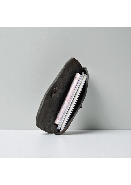 Hakiki Deri Kartlık Cüzdan, Minimal, El Yapımı, Çıtçıtlı Dikişsiz Tasarım Kartlık Siyah modelleri