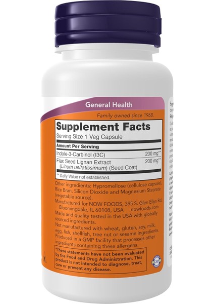 Indole-3-Carbinol 200 mg ,(I3C) Flax Seed Lignan Extract (Linum Usitatissimum) Seed Coat Indol-3-Karbinol fiyatları