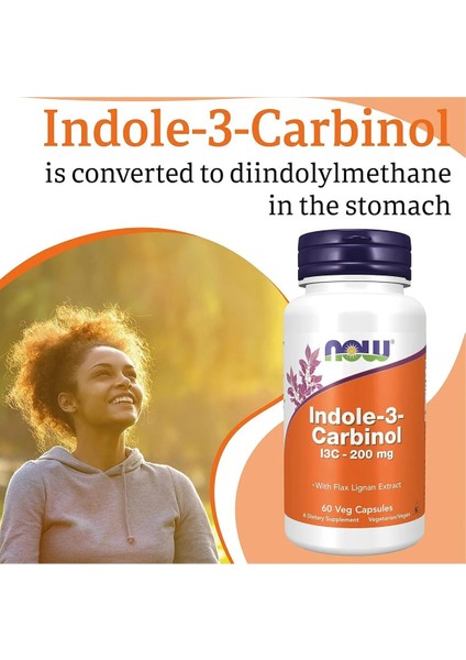 Indole-3-Carbinol 200 mg ,(I3C) Flax Seed Lignan Extract (Linum Usitatissimum) Seed Coat Indol-3-Karbinol