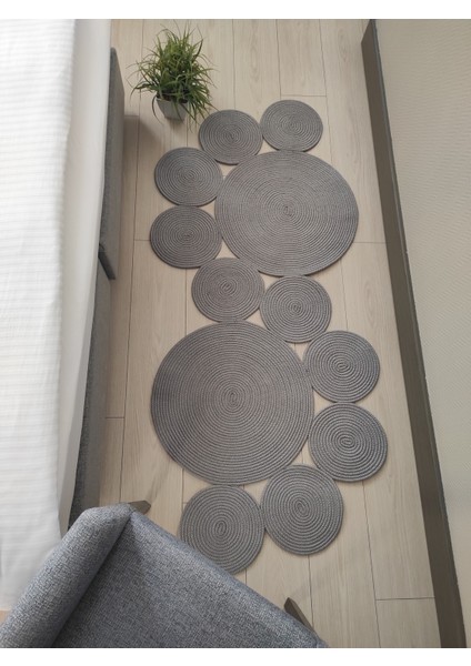 Milda 65 Jüt Hasır Örgü Modern Çift Taraflı Kilim Dekoratif Asimetrik Jüt Halı