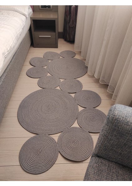 Milda 65 Jüt Hasır Örgü Modern Çift Taraflı Kilim Dekoratif Asimetrik Jüt Halı