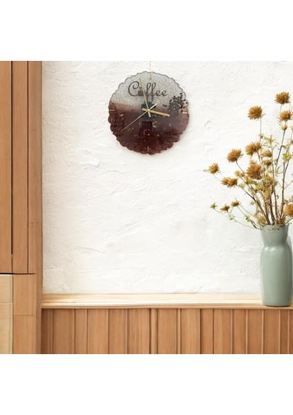 - Coffee (Kahve) Temalı Epoksi Duvar Saati (Özel Tasarım - Tek Üretim) - 30 cm fiyatları