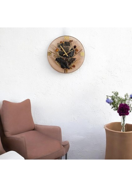 - Doğal Ağaç Kabuklu Epoksi Duvar Saati (Özel Tasarım - Tek Üretim - Versiyon Vıı) - 30 cm fiyatları