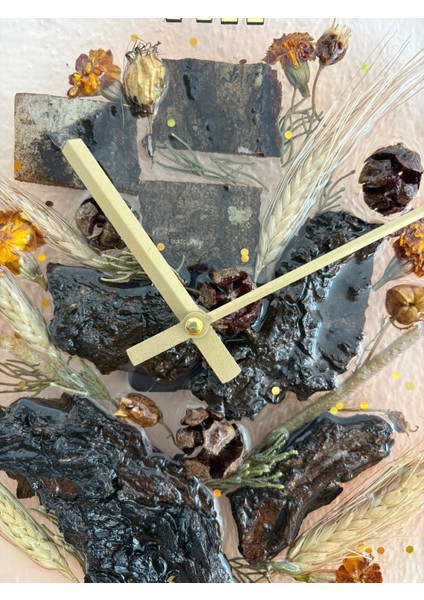 - Doğal Ağaç Kabuklu Epoksi Duvar Saati (Özel Tasarım - Tek Üretim - Versiyon Vıı) - 30 cm