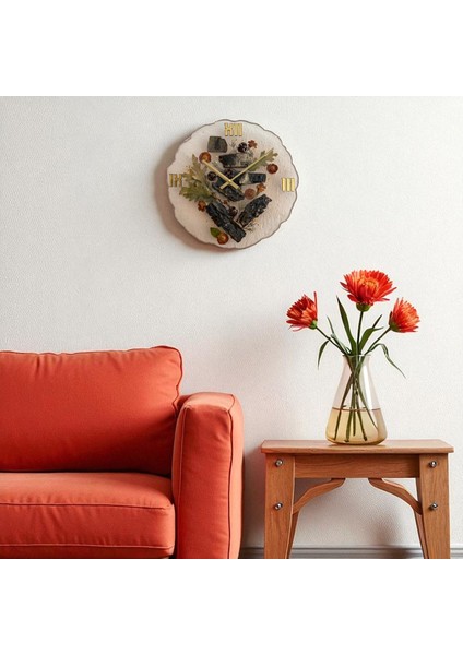 - Doğal Ağaç Kabuklu Epoksi Duvar Saati (Özel Tasarım - Tek Üretim - Versiyon V) - 30 cm fiyatları