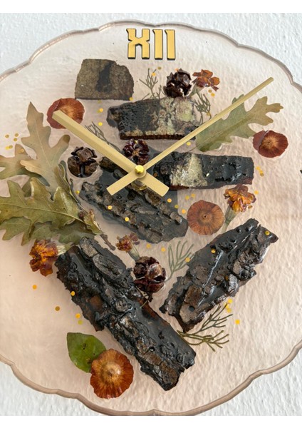 - Doğal Ağaç Kabuklu Epoksi Duvar Saati (Özel Tasarım - Tek Üretim - Versiyon V) - 30 cm modelleri