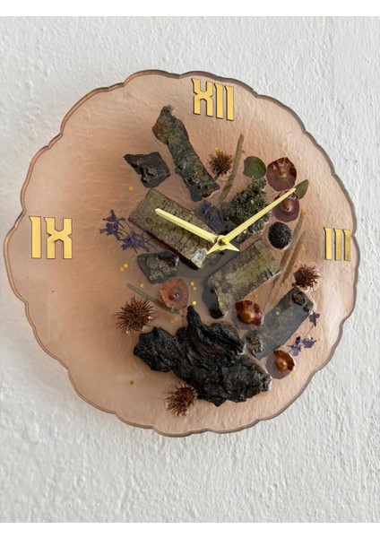 - Doğal Ağaç Kabuklu Epoksi Duvar Saati (Özel Tasarım - Tek Üretim - Versiyon Iıı) - 30 cm modelleri