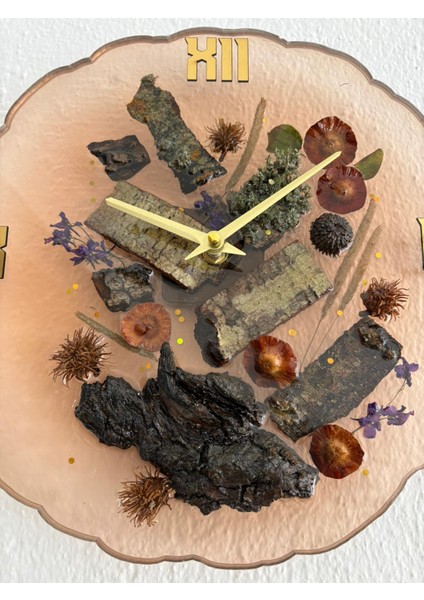 - Doğal Ağaç Kabuklu Epoksi Duvar Saati (Özel Tasarım - Tek Üretim - Versiyon Iıı) - 30 cm indirimleri