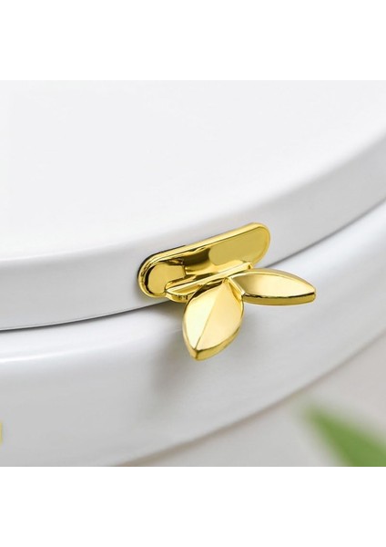 Gold Renk, Klozet Kapağı Hijyen Aparatı, Klozet Kapağı Tutucu, Kelebek Figürlü Klozet Kapak Tutacağı