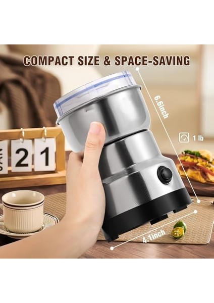 Home 200 Watt Çelik Bıçaklı Kahve ve Baharat Öğütme Makinesi - Kompakt Öğütücü, Bebek Maması Hazırlığına Uygun, Paslanmaz Çelik Hazne, Elektrikli Baharat ve Kahve Değirmeni modelleri