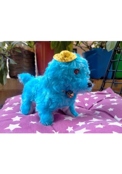 Pilli Havlayan Köpek - Mavi - 15 cm Oyuncak