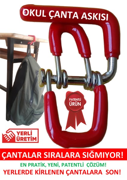 Okul Çanta Askısı 2 Adet Öğrenci Sıra Masa Askı Çocuk Sınıf Düzenleyici Aparatı Organizer fiyatları