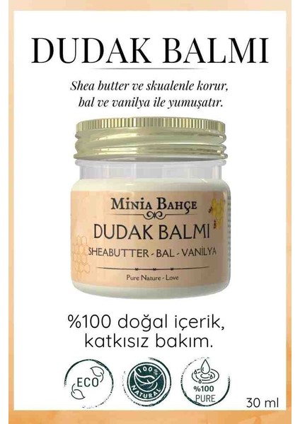 Ballı Vanilyalı Dudak Balmı – %100 Saf ve Doğal | 30 ml