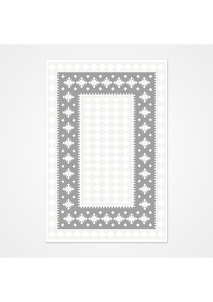Noelle Gri Geometrik Etnik Modern Desenli Hav Vermeyen Leke Tutmayan Kolay Temizlenen Yumuşak Makine Salon Yolluk Mutfak Halı
