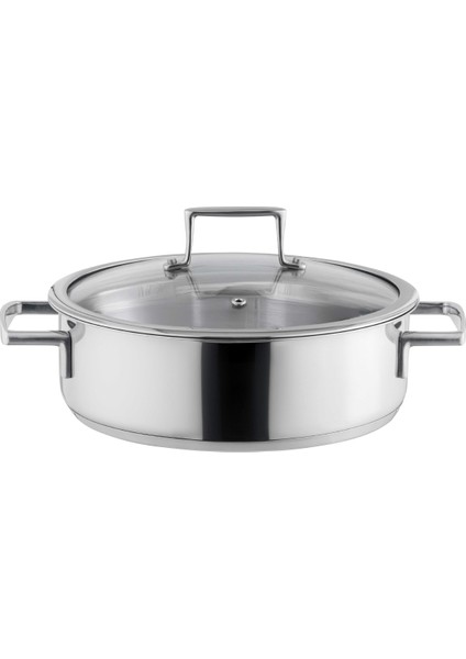 Elena Kısa Tencere - Çelik - 24 cm