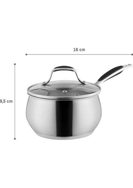 Avery Sos Tenceresi - Çelik - 16 cm