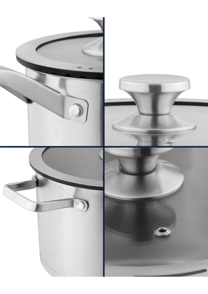 Raye Derin Tencere - Çelik - 24 cm