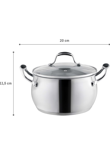 Avery Derin Tencere - Çelik - 20 cm