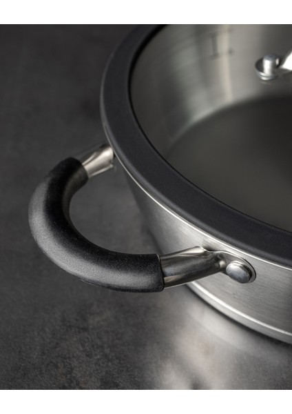 Colin Kısa Tencere - Çelik - 24 cm