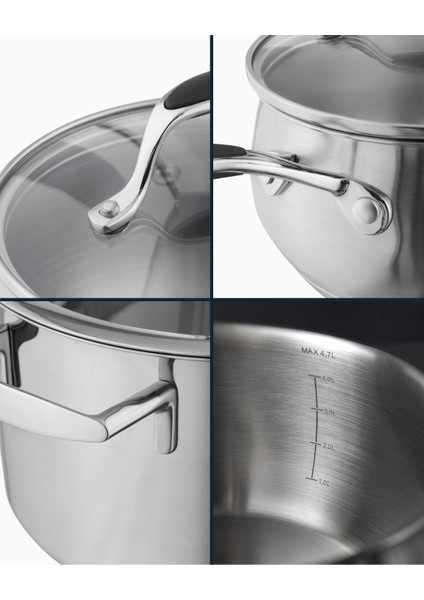 Avery Derin Tencere - Çelik - 22 cm