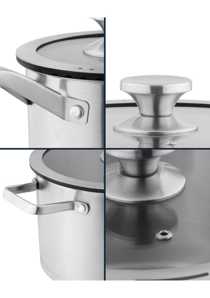 Raye Derin Tencere - Çelik - 22 cm