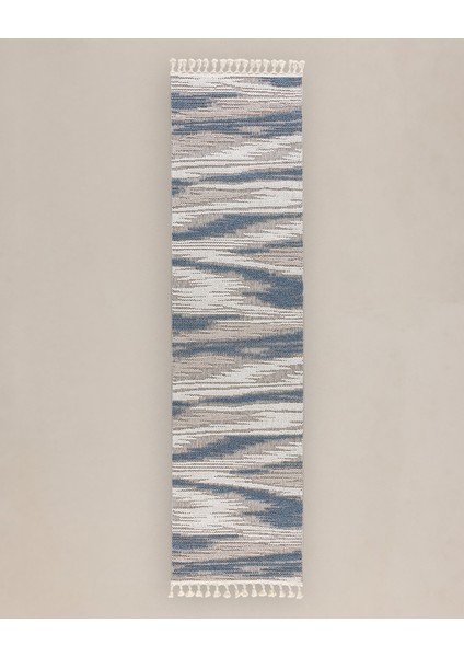 Grania Saçaklı Halı - Gri - 80x300 cm