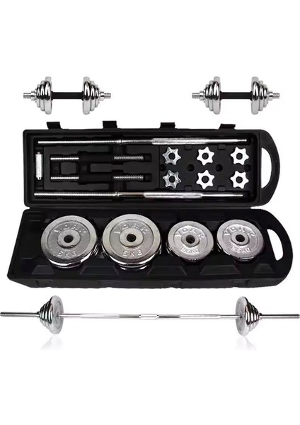 50 kg Çantalı Krom Dambıl Bar ve Plaka Seti CKS132