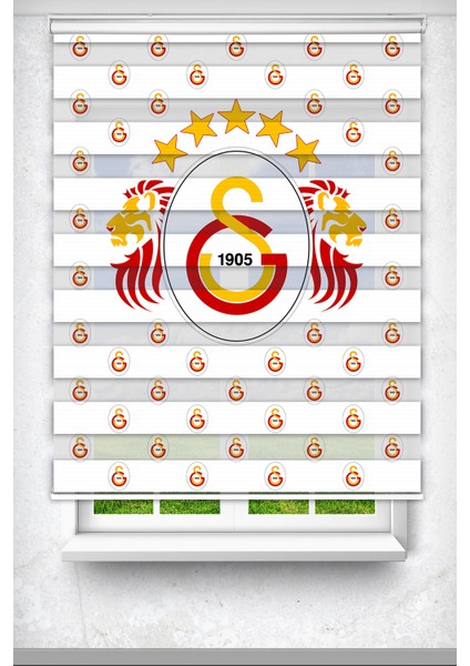 Sarı Kırmızı Aslan Baskılı Plise Zebra Perde - Dijital Baskılı Zebra Stor Perde