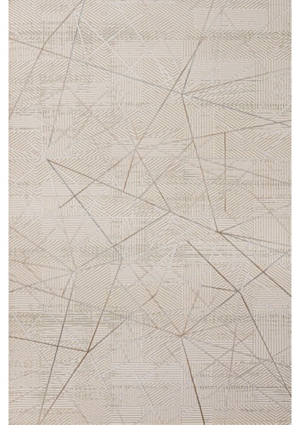 Bej Geometrik Etnik Modern Desenli Pamuk Makinada Yıkanabilir Hav Toz Vermez Leke Tutmayan Kaymaz Taban Dijital Makine Baskı Salon Yolluk Mutfak Halı