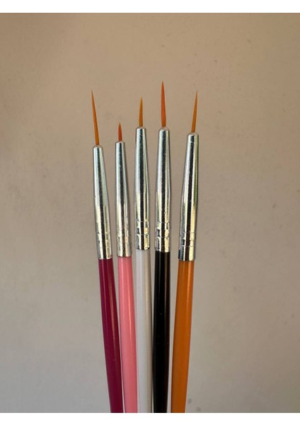 5'li Desen Fırçası-Jel Fırçası-Nail Art Fırçası