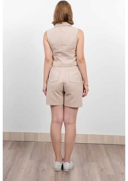 Gabardin Kumaş Şort Yelek Takım 1251 fiyatları