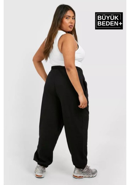 Kadın Büyük Beden Paça Lastikli New York Baskılı Ince Eşofman Altı SPR25BEAK48 modelleri