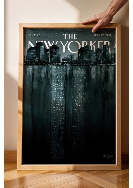 The New Yorker Çerçeveli Tablo September 12 2011 - Reflektörler Gece Şehir Işıkları Tablosu fiyatları