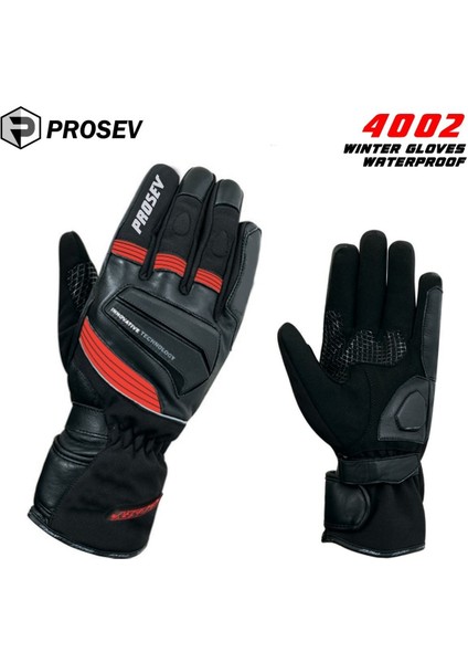 4002 Kışlık Eldiven (Kırmızı/siyah)