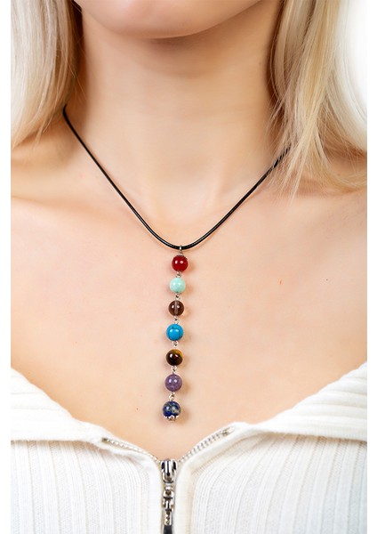 Zarif Ip Zincirli Çakra Doğaltaş Kombinli Kadın Başarı Kolyesi fırsatları