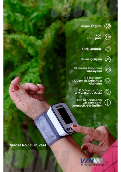Vzn Bilek Tipi Türkçe Konuşan Otomatik Dijital Tansiyon Aleti modelleri